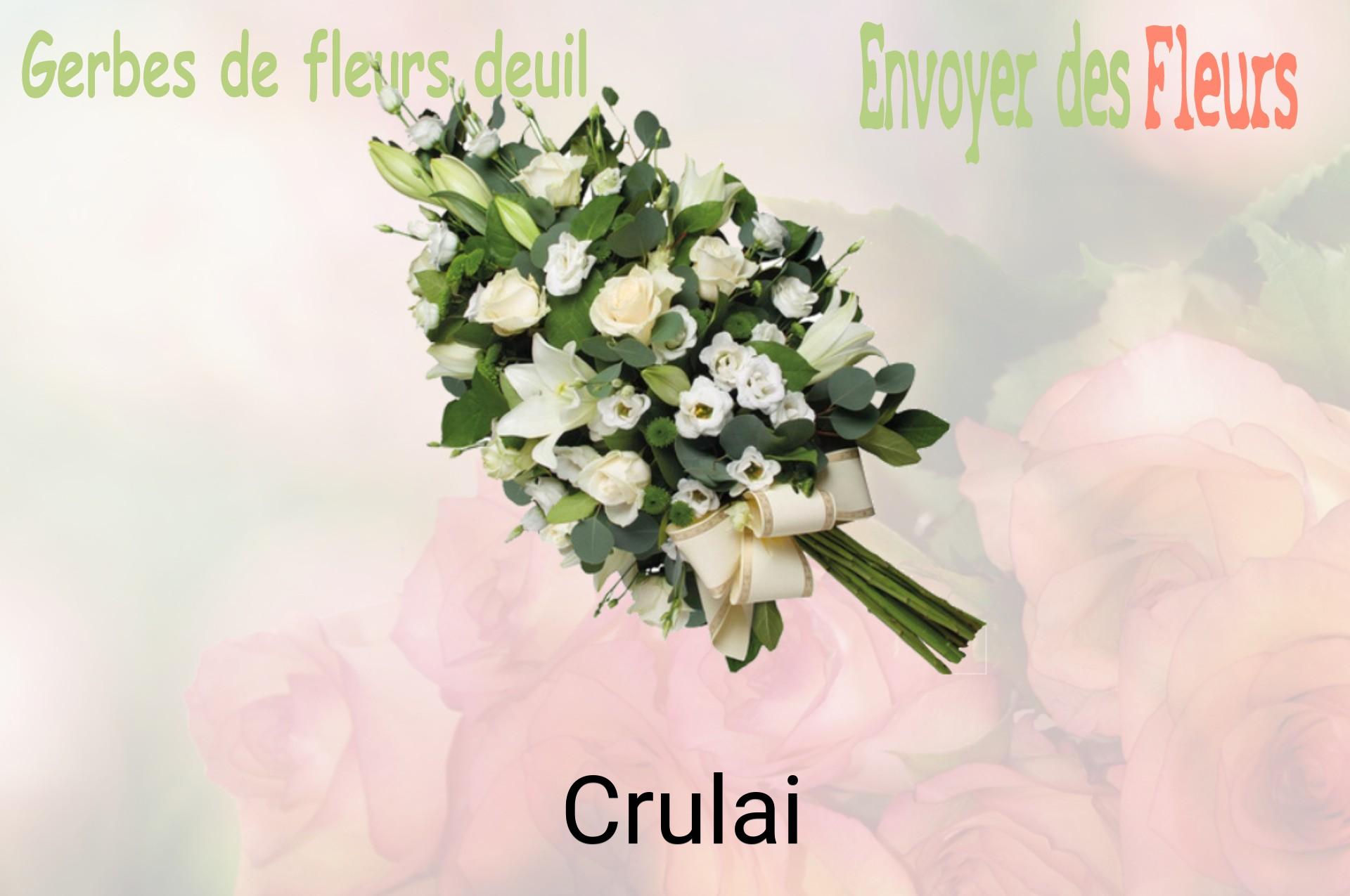 Gerbe de fleurs de deuil livrée à Crulai